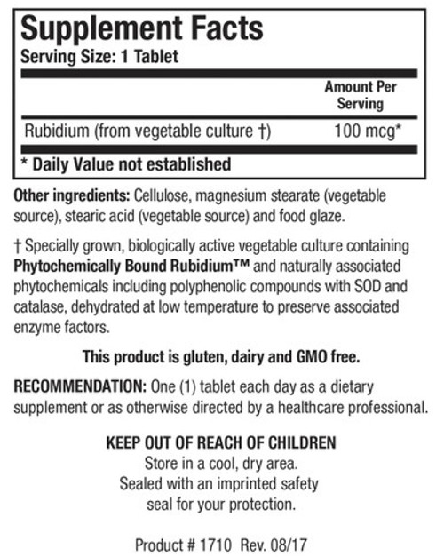 Rb-Zyme 100T - Supplement Facts