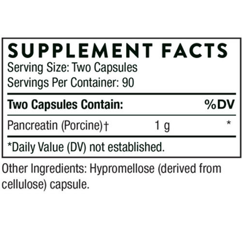 Supplement Facts Pancreatic Enzymes 180c by Thorne