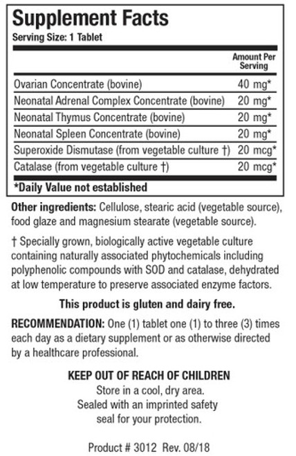 Cytozyme-F 60T - Supplement Facts