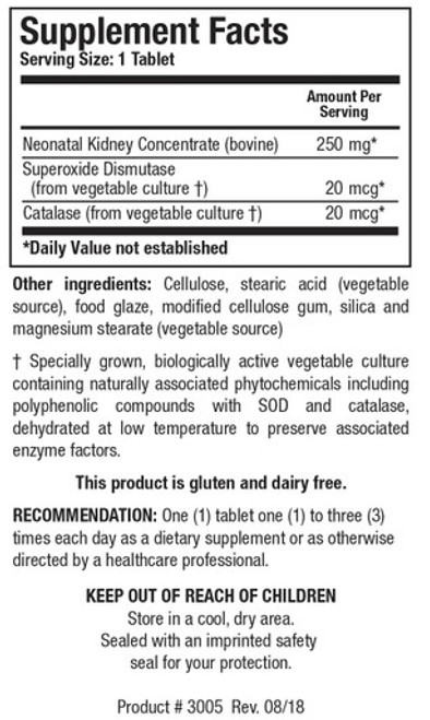 Cytozyme-KD 60T - Supplement Facts