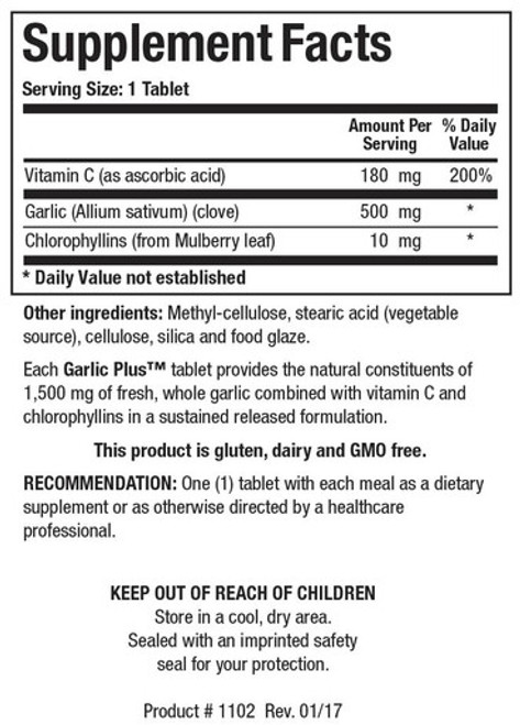 Garlic Plus 100T - Supplement Facts