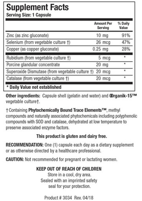 GTA-Forte II 90C - Supplement Facts