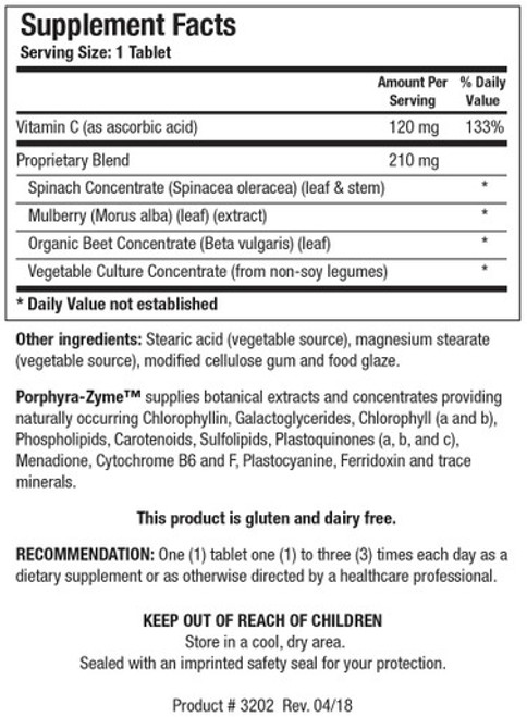 Porphyra-Zyme 90T - Supplement Facts