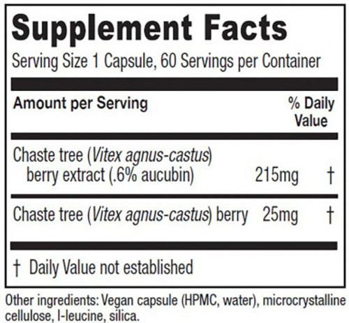 Chaste Tree Berry label  60c by Vitanica