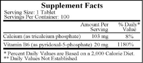 Pyridoxal 5' Phosphate 100t label by Ecological Formulas