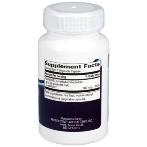 Methyl Folate 60c label by Progressive Labs