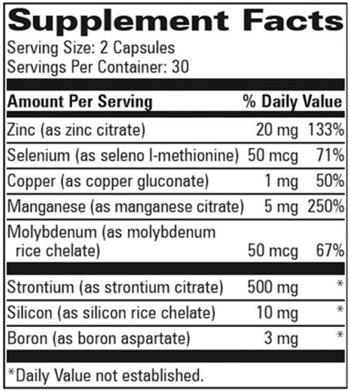 Osteo-Mins AM 60c label by Progressive Labs