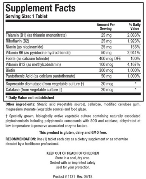 Bio-B Complex 90T - Supplement Facts