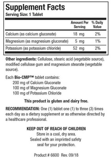 Bio-CMP 250T - Supplement Facts Bio-CMP 250T - Supplement Facts