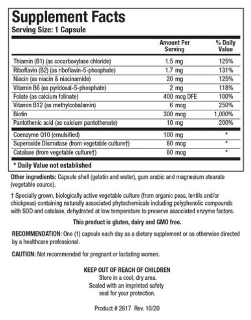 CoQ-Zyme 100 Plus 60C - Supplement Facts