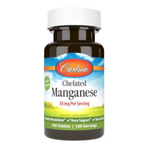 Chelated Manganese 20 mg 100t by Carlson Labs