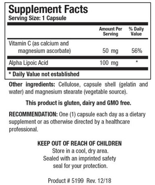 Lipoic Acid Plus 90 C - Supplement Facts Lipoic Acid Plus 90 C - Supplement Facts