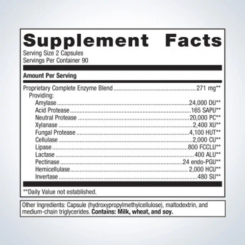SpectraZyme Complete 180C label by Metagenics