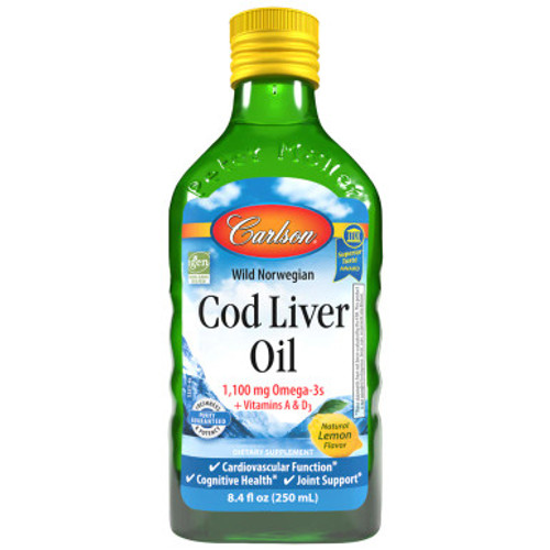 Cod Liver Oil Lemon 250 ml by Carlson Labs
