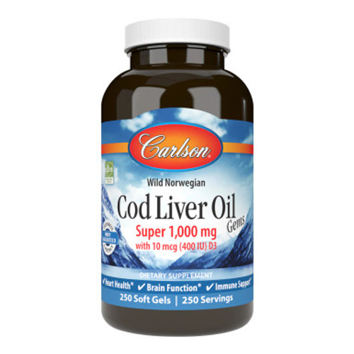 Super Cod Liver Oil 1000 mg 250sg by Carlson Labs
