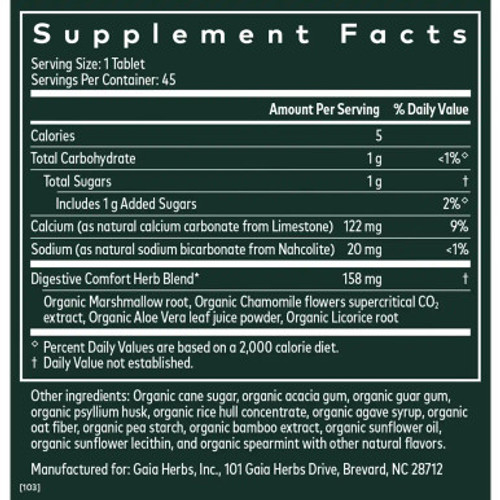 Reflux Relief 45c label by Gaia Herbs Pro Reflux Relief 45c label by Gaia Herbs Pro