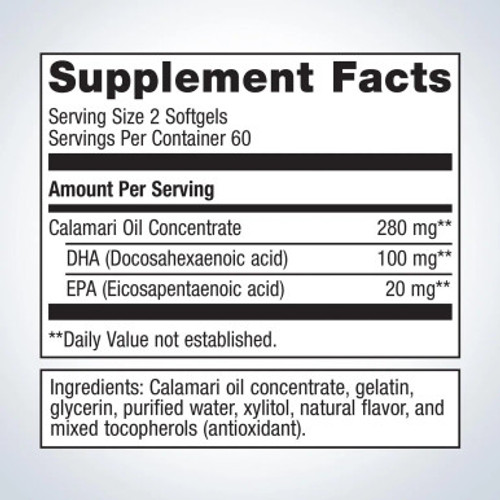 OmegaGenics Kids DHA 120sg label by metagenics