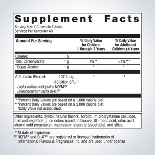 UltraFlora Kids Probiotic 120T label by Metagenics