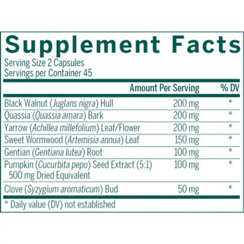 Black Walnut Capsules 180c label  by Seroyal Genestra