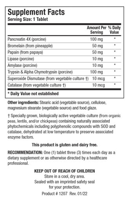 Intenzyme Forte 100T label by Biotics Research