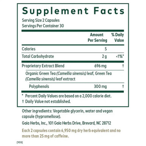 Green Tea 60c label by Gaia Herbs-Professional Solutions Green Tea 60c label by Gaia Herbs-Professional Solutions