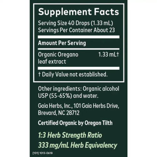 Oregano Leaf 1oz label by Gaia Herbs-Professional Solutions Oregano Leaf 1oz label by Gaia Herbs-Professional Solutions