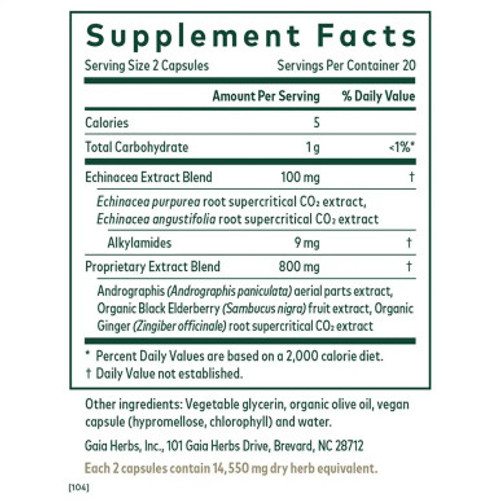 Immune Activator 40c label by Gaia PRO