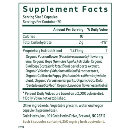 Sleep Formula 60c label by Gaia Herbs-Professional Solutions Sleep Formula 60c label by Gaia Herbs-Professional Solutions