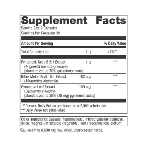 Fenugreek Plus 60C label by Metagenics