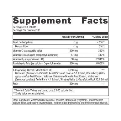 Fem EstroPlex 90T label by Metagenics