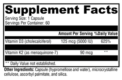 K2-D3 5000 60 C Label by Xymogen