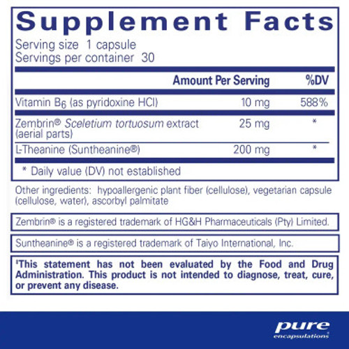 Rapid Calm 30c label by Pure Encapsulations