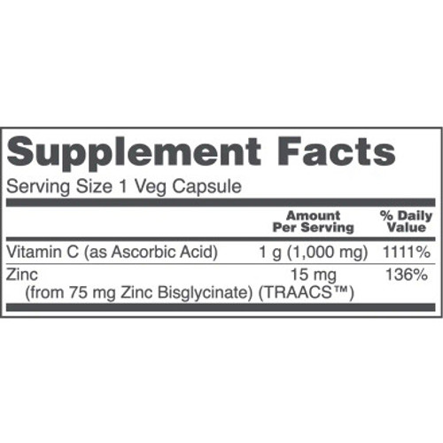 C-1000 + Zinc 15 120c by Protocol For Life Balance label