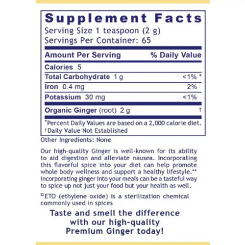 100% Organic Ginger Powder 4.6oz by Premier Research Labs