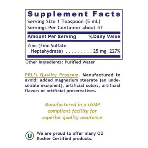 Liquid Zinc Ultra 8fl oz label by Premier Research Labs Liquid Zinc Ultra 8fl oz label by Premier Research Labs
