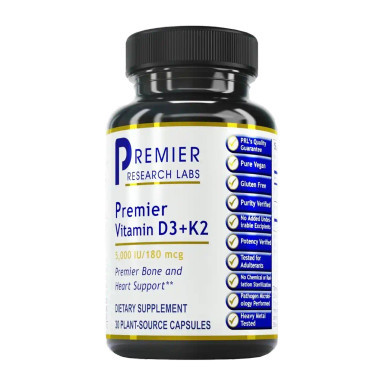 Vitamin D3 + K2 30c by Premier Research Labs