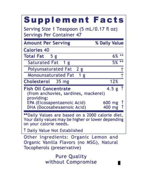 EPA/DHA Marine Liquid 8fl oz label by Premier Research Labs