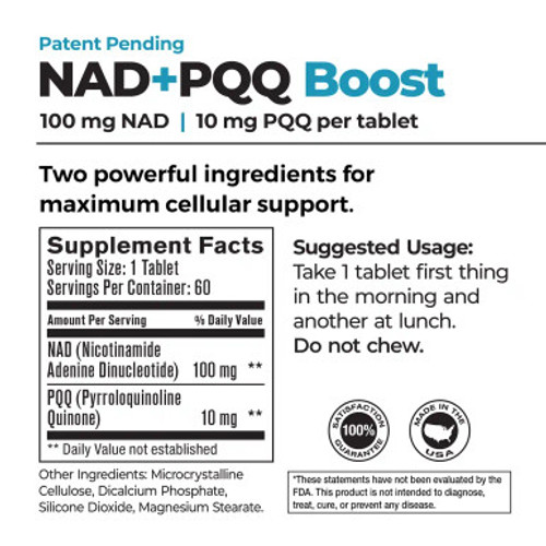 NAD+ PQQ Boost label by Best 365 Labs