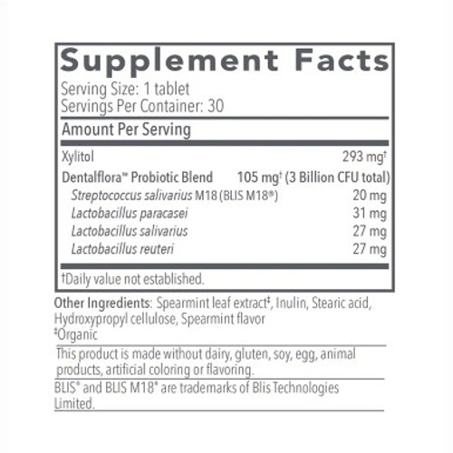 Dentalflora 30t by Biocidin Botanicals label