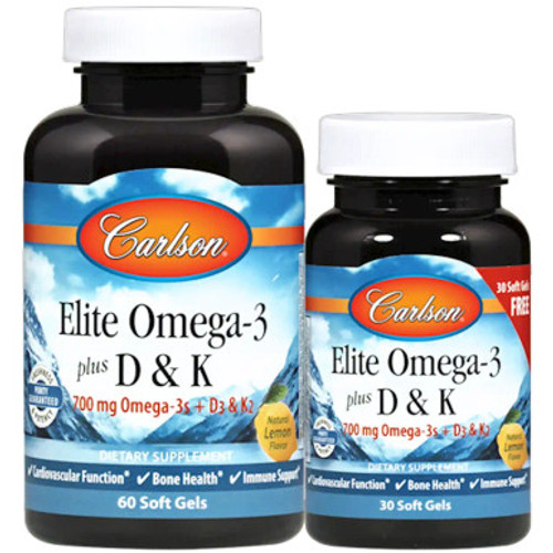 Elite Omega-3 plus D & K 60+30sg by Carlson Labs