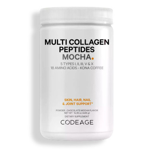Multi Collagen Peptide Powder Mocha 408g by Codeage