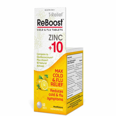 ReBoost Cold & Flu Tablets Zinc +10 60t Lemon by MediNatura