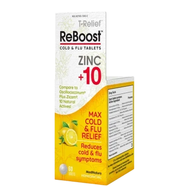 ReBoost Cold & Flu Tablets Zinc +10 60t Lemon by MediNatura