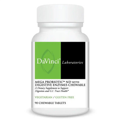 Mega Probiotic-ND with Digestive Enzyme Chewable 90ct by DaVinci Labs