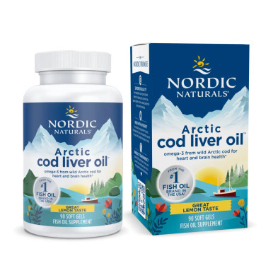 Arctic Cod Liver Oil, Lemon 90 sg by Nordic Naturals