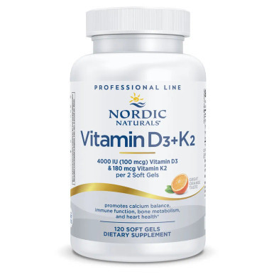 Vitamin D3+K2, Orange 120 softgels by nordic naturals