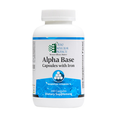 Ortho Molecular Products - Alpha Base Capsules w/Iron- 240ct