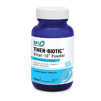 SFI Health Ther-Biotic Vital-10 Powder, 2 oz (57 g), blue bottle with white cap and turquoise label