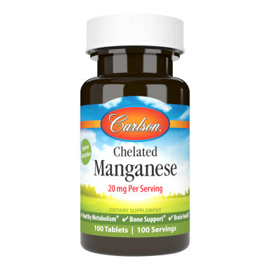 Chelated Manganese 20 mg 100t by Carlson Labs