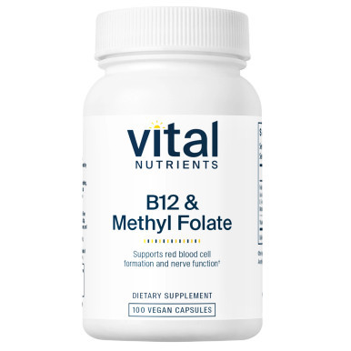 Vitamin B12 with Methyl Folate 100c by Vital Nutrients